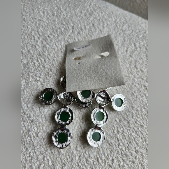 NWOT! Free People, Time ls On My Side Dangles, Silver/Jade Tone,$38! - Picture 5 of 5